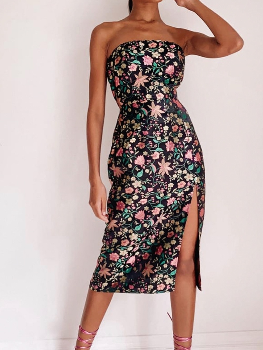 Satin midi dress